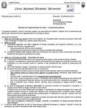 Elezione dei rappresentanti di classe gentiori 2014-15